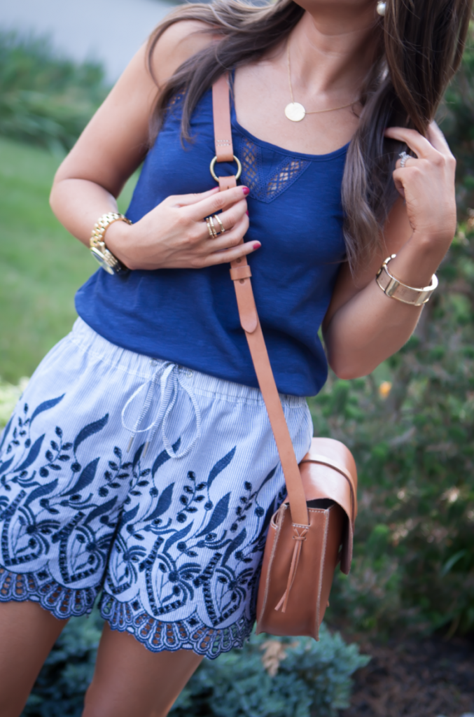 Embroidered Pin Stripes Shorts, Nordstrom, Madewell, Saddle Bag, Stella and Dot Engraveables  10