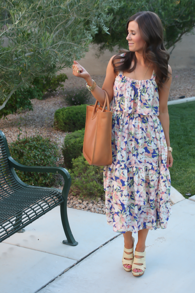 Floral Collection Dress, Leather Sandals, J.Crew, Madewell, Frye 3