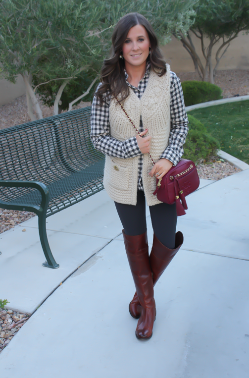 Grey leggings and brown boots sale