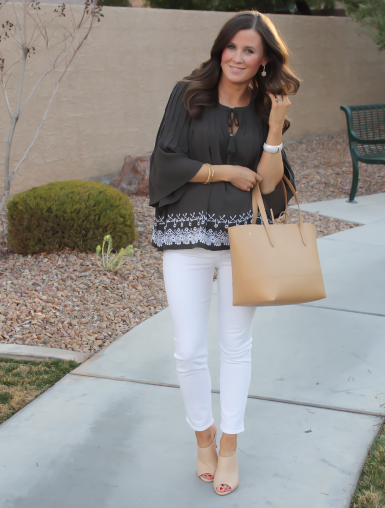 Grey Embroidered Blouse