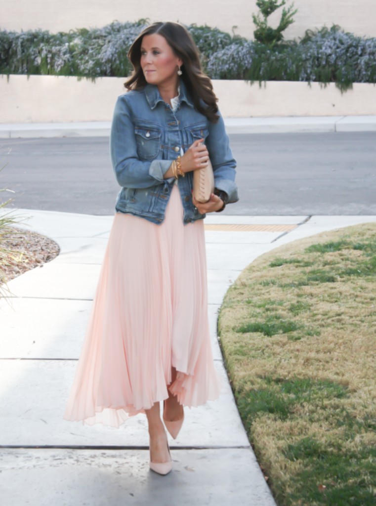 Pink Pleated Skirt