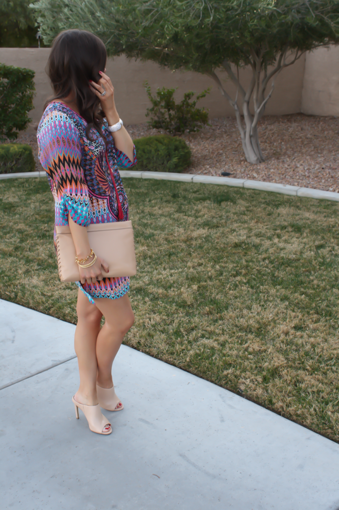 Printed Silk Shift Dress, Tan Mules, Tan Clutch, Tolani, Ann Taylor, J.Crew, Spring Dresses, Summer Dresses, Spring Style, Summer Style 21