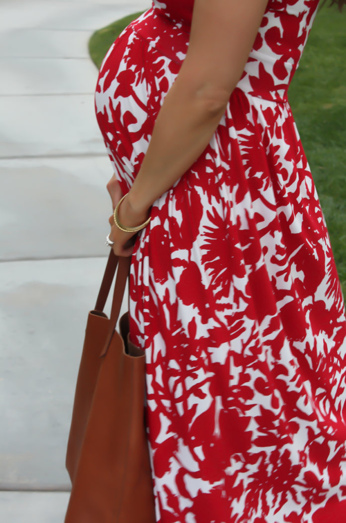 Milly for Kohls Red Print Maxi Dress 12