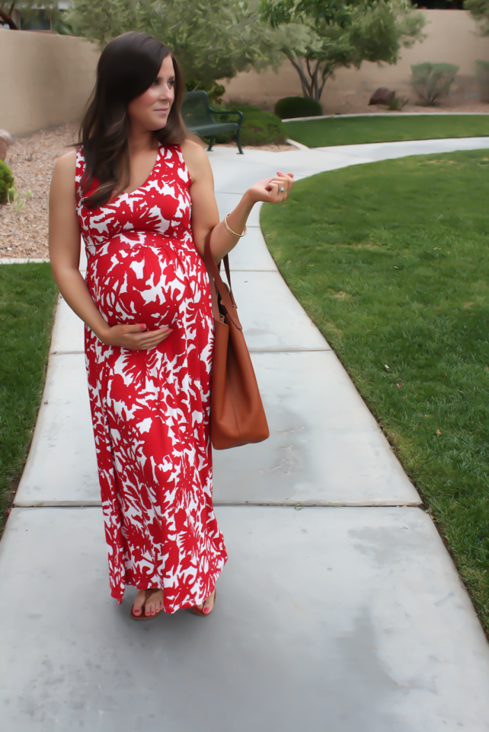 Milly for Kohls Red Print Maxi Dress
