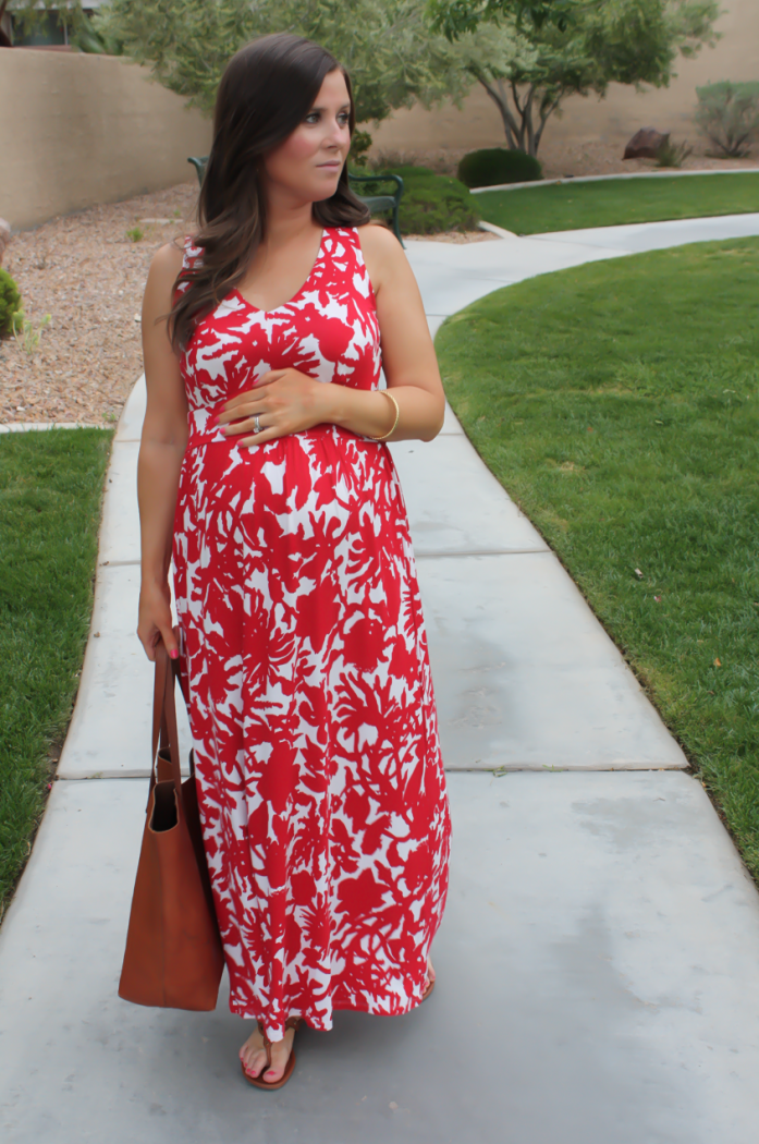 Milly for Kohls Red Print Maxi Dress 9