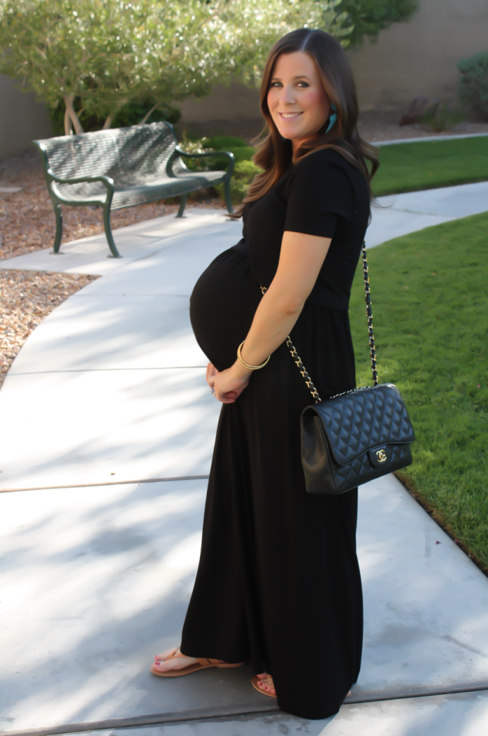 black maternity maxi