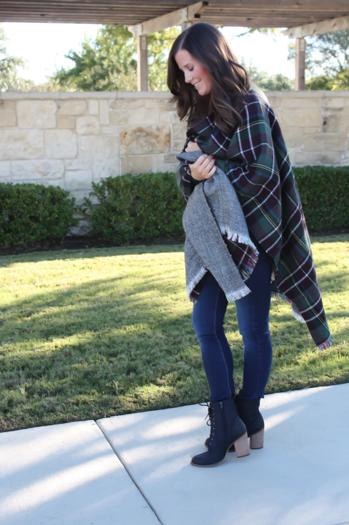 Plaid on sale fringe booties