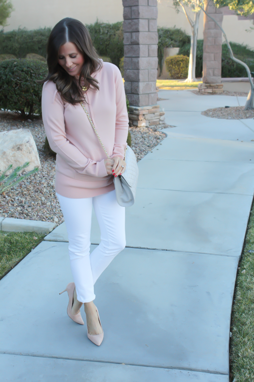 Blush-Pink-Cashmere-Hoodie-White-Skinny-Ankle-Jeans-Sand-Suede-Heels-Grey-Quilted-Crossbody-J.Crew-J.Brand-Rebecca-Minkoff-2