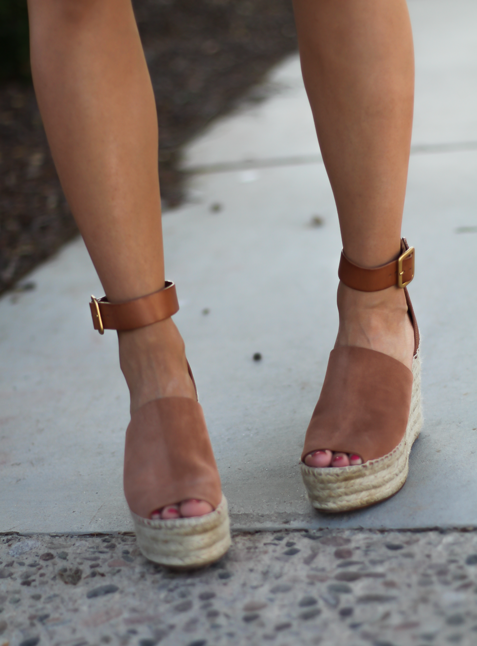 Striped Romper, Green Utility Jacket, Suede Espadrille Wedges, Cognac Saddle Wedges, Madewell, Chloe, Tory Burch 18