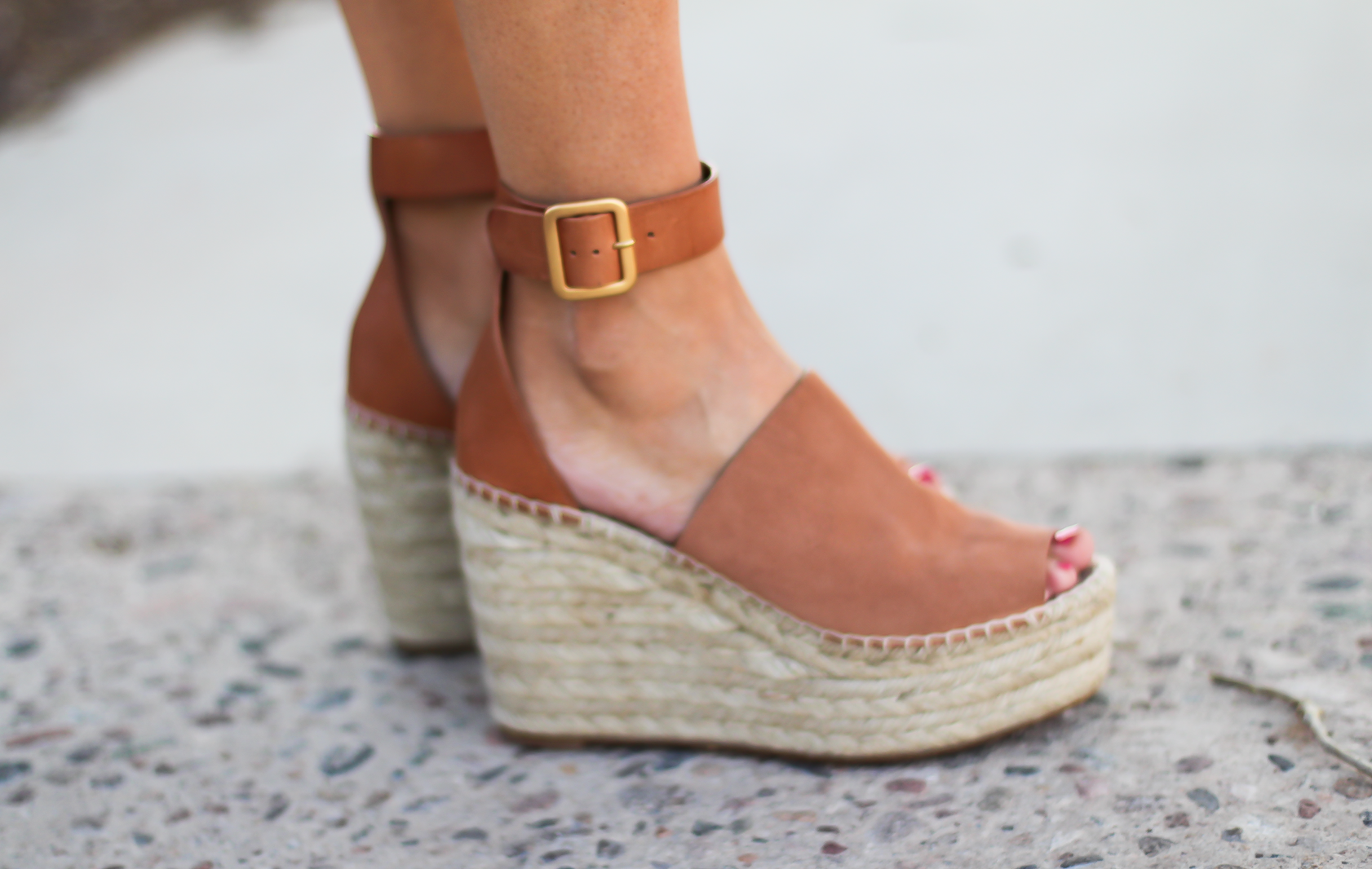 Striped Romper, Green Utility Jacket, Suede Espadrille Wedges, Cognac Saddle Wedges, Madewell, Chloe, Tory Burch 19