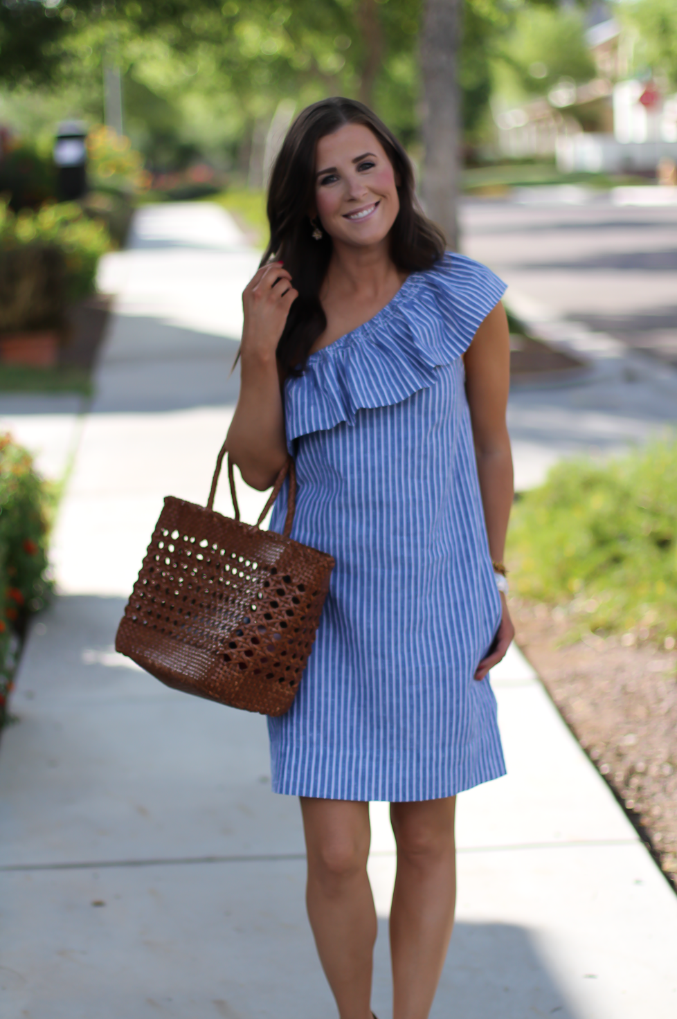 madewell blue and white striped dress