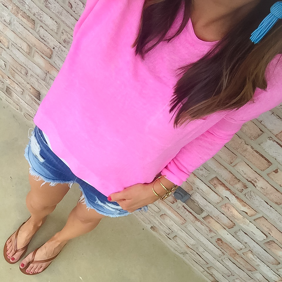 Pink Pocket Summer Sweater