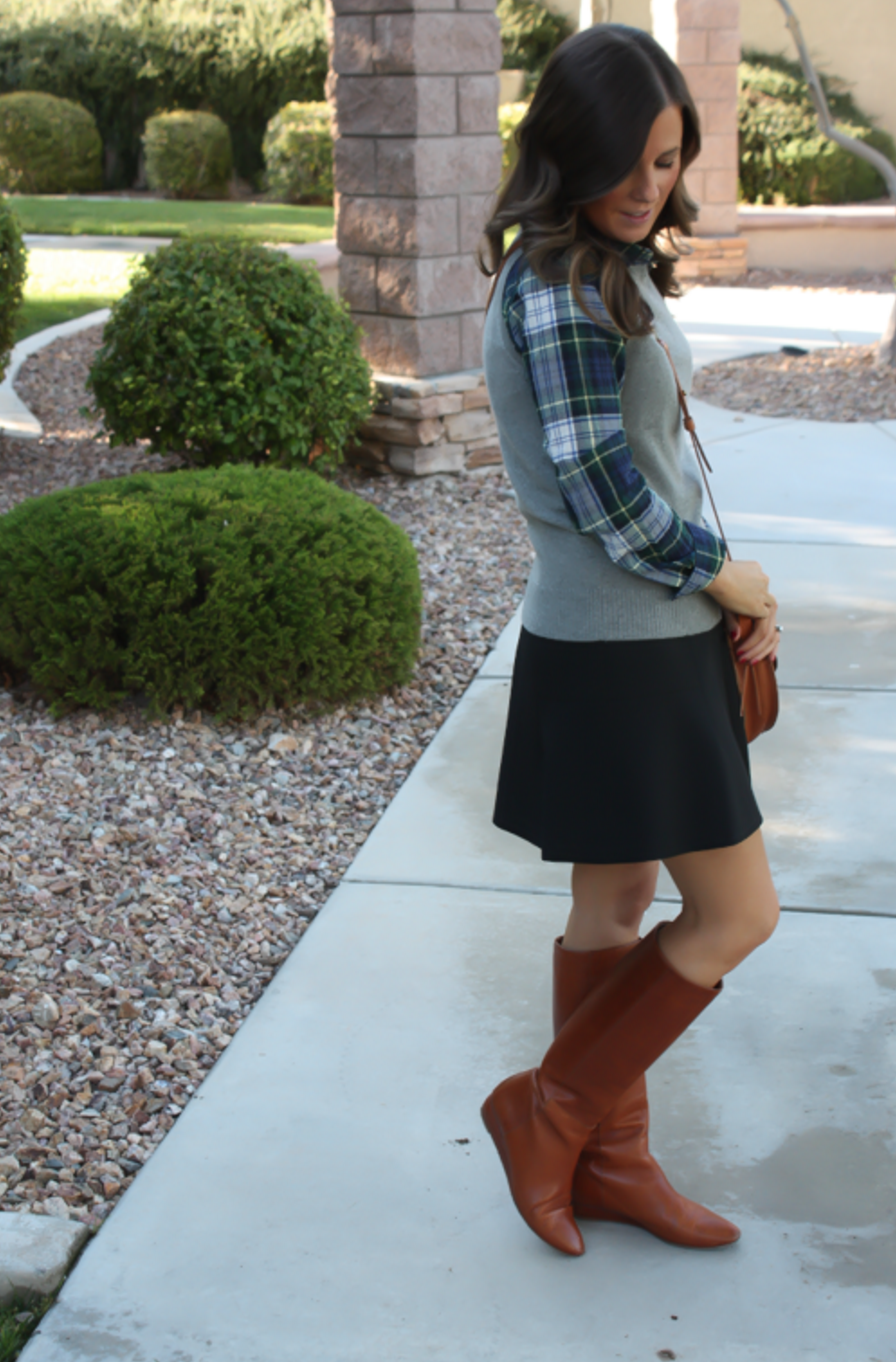 plaid-shirt-skirt