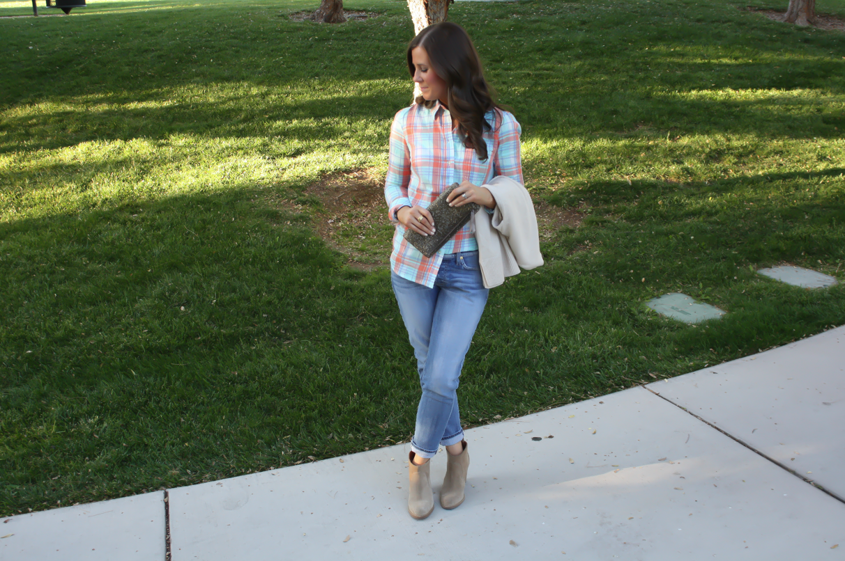 Fall Plaid: Mint and Coral + Celine Luggage (…again!)